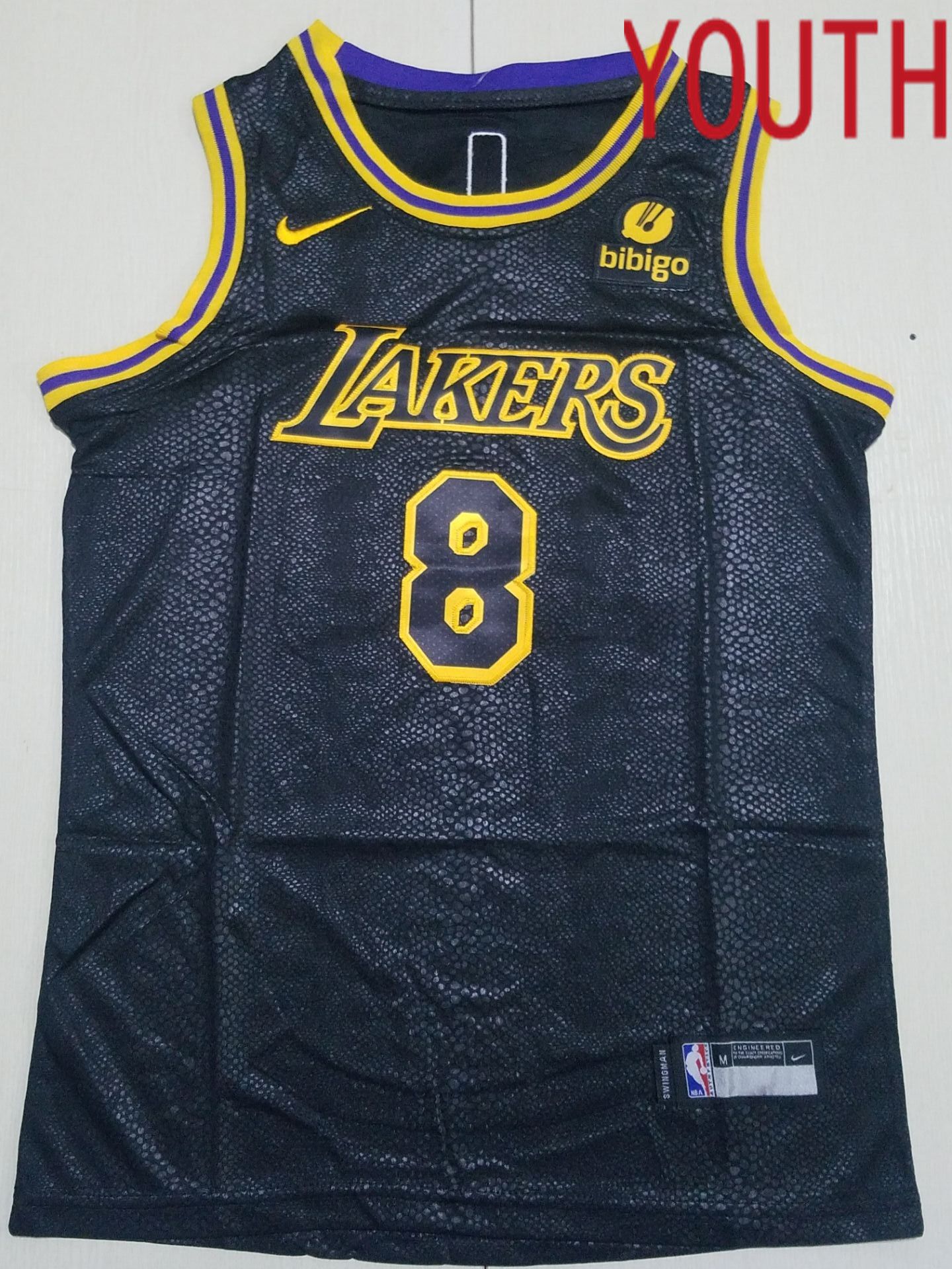 Youth Los Angeles Lakers 24 Bryant and #8 Black Nike 2022 NBA Jersey->youth nba jersey->Youth Jersey